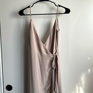 Light pink/ taupe wrap dress